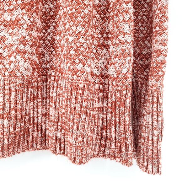 Universal Thread Boho Relax Crosshatch Burnt Orange Henley Pullover Sweater M - Picture 6 of 10